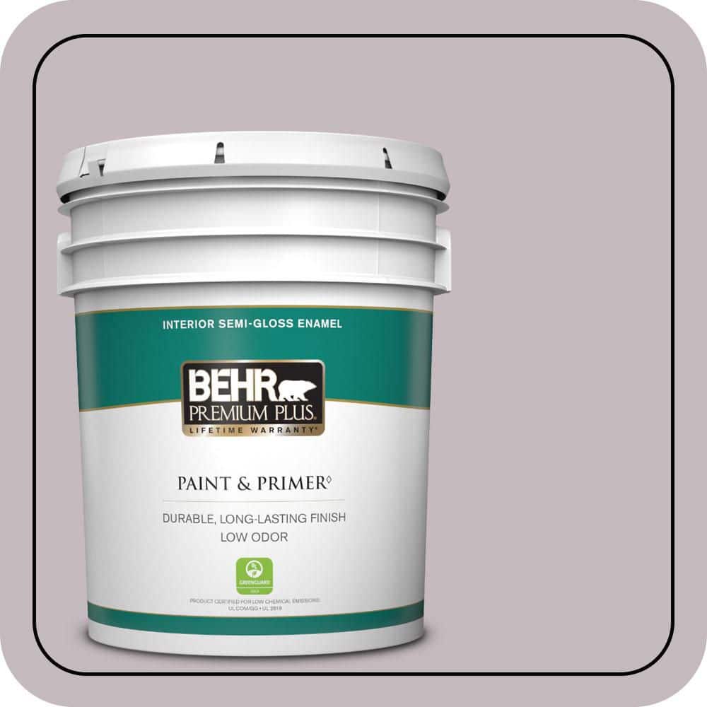 BEHR PREMIUM PLUS 5 gal. #N110-2 Mulberry Stain Semi-Gloss Enamel Low Odor Interior Paint & Primer
