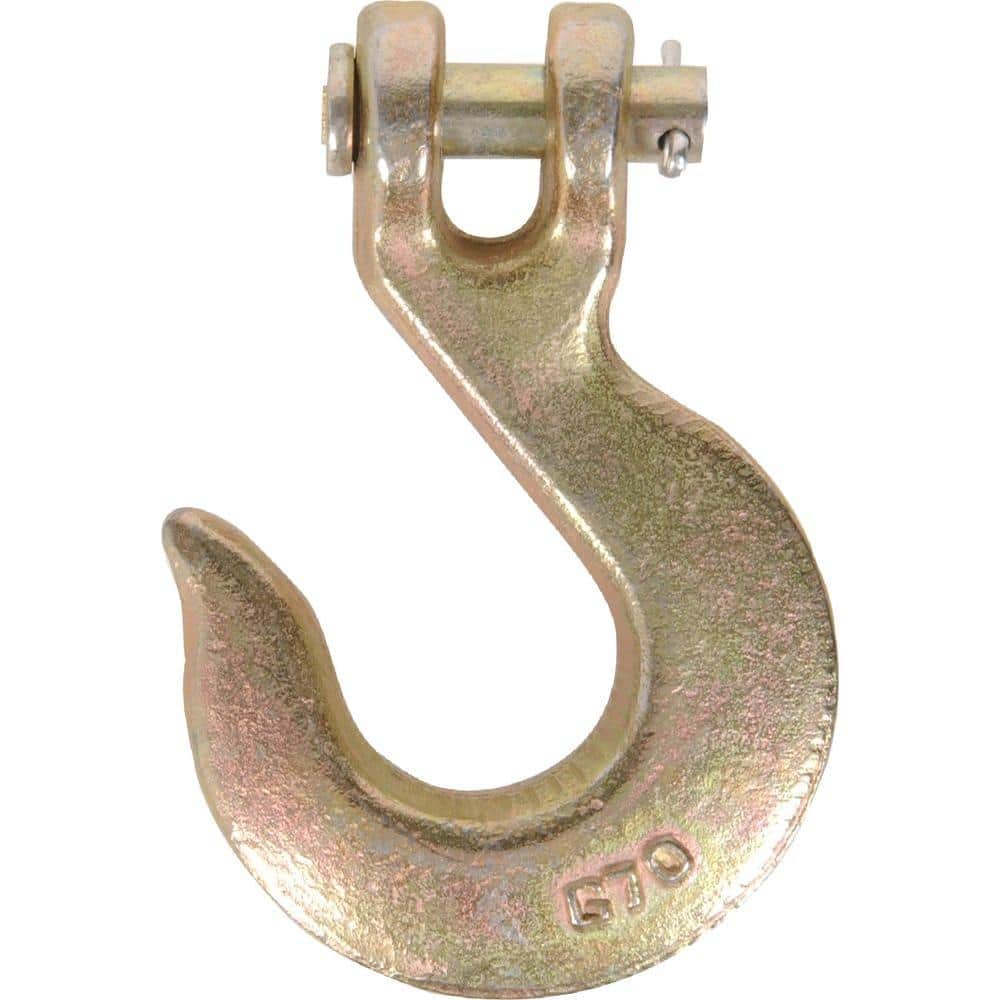 Hardware Essentials 3/8 in. Zinc and Yellow Dichromate Plated Forged Steel Chain Hook (3-Pack)