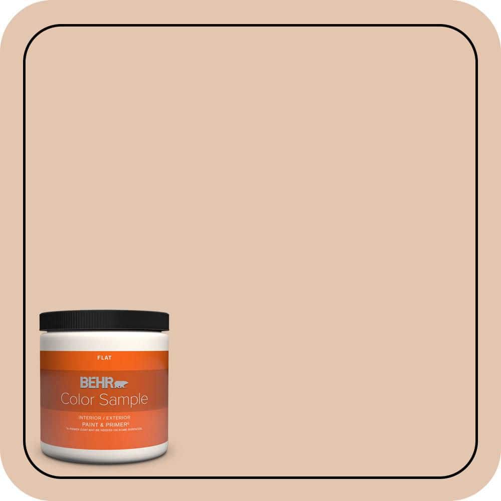 BEHR PREMIUM PLUS 8 oz. #MQ1-31 Cockleshell Flat Interior/Exterior Paint & Primer Color Sample (1)