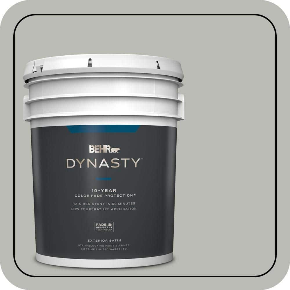 BEHR DYNASTY 5 gal. #N380-3 Weathered Moss Satin Enamel Exterior Stain-Blocking Paint & Primer