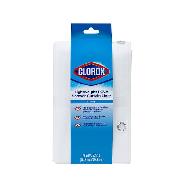 Clorox 70 in. W x 72 in. L Clear Frosty 4G PEVA Shower Curtain Liner