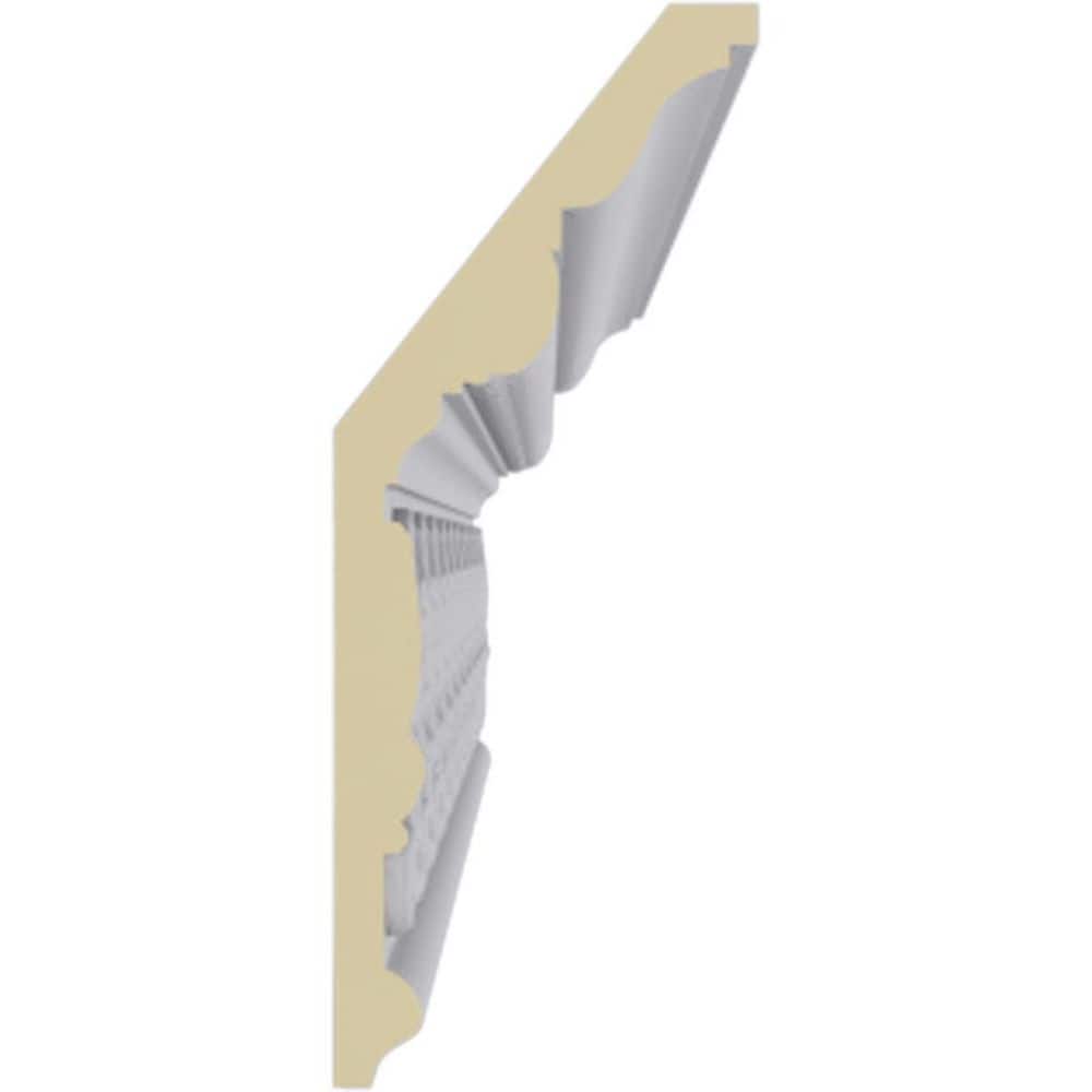 Ekena Millwork 2-1/2 in. x 6-3/8 in. x 94-1/2 in. Polyurethane Kirke Crown Moulding (3)