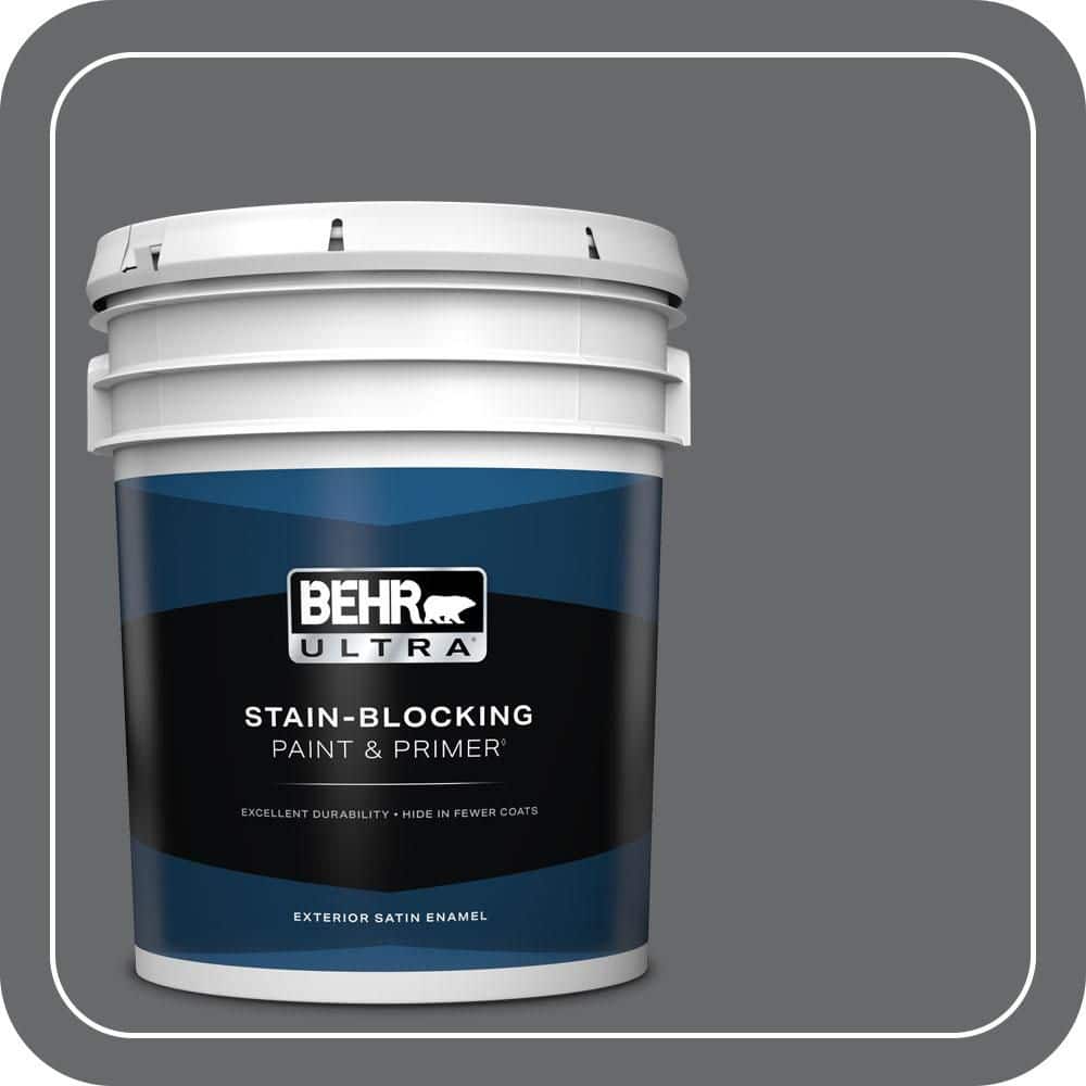 BEHR ULTRA 5 gal. #PPU26-02 Imperial Gray Satin Enamel Exterior Paint & Primer