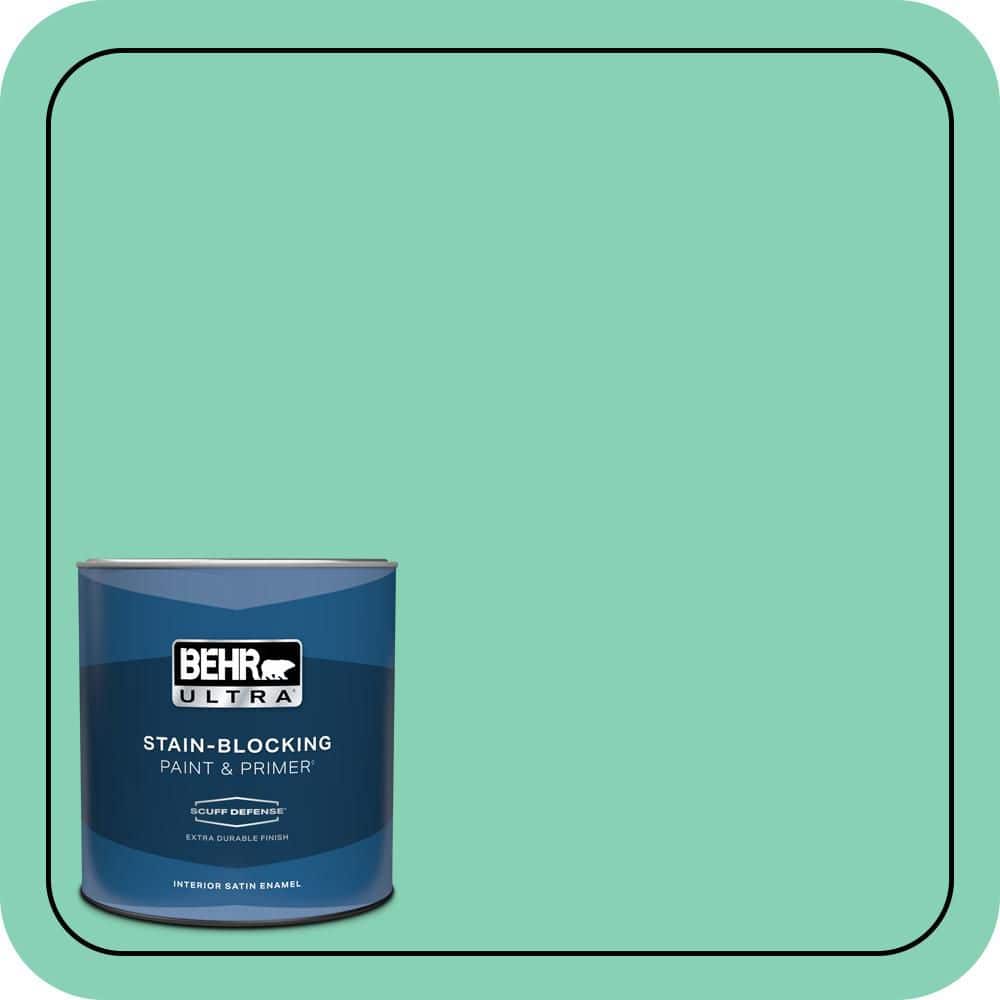 BEHR ULTRA 1 qt. #P420-3 Tropical Trail Extra Durable Satin Enamel Interior Paint & Primer