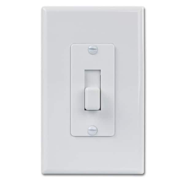 Commercial Electric 1-Gang, White Smooth Finish Toggle, Midway/Maxi Sized, Cover-Up Plastic Wall Plate (2)