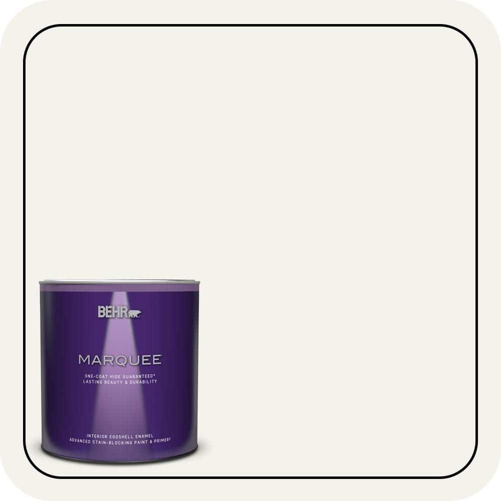 BEHR MARQUEE 1 qt. #W-F-600 Snow Fall Eggshell Enamel Interior Paint & Primer