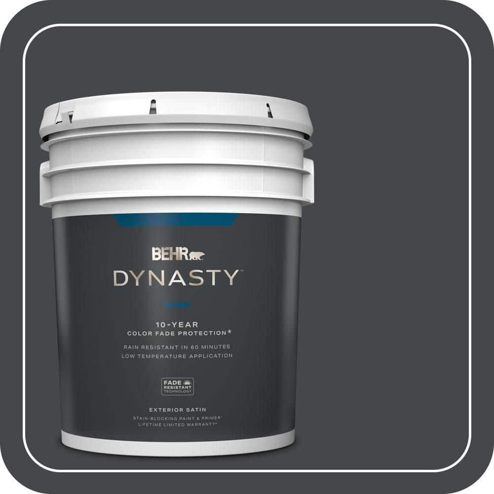 BEHR DYNASTY 5 gal. #PPU26-23A Dark Secret Satin Enamel Exterior Stain-Blocking Paint & Primer