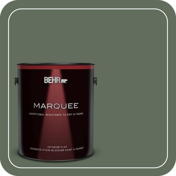 BEHR MARQUEE 1 gal. #450F-6 Whispering Pine Flat Exterior Paint & Primer (2)
