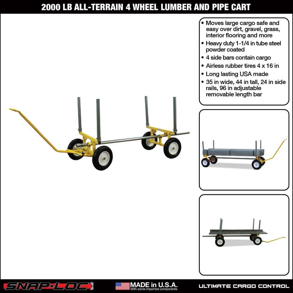 SNAP-LOC 2,000 lbs. Capacity All-Terrain Lumber and Pipe Cart (2)