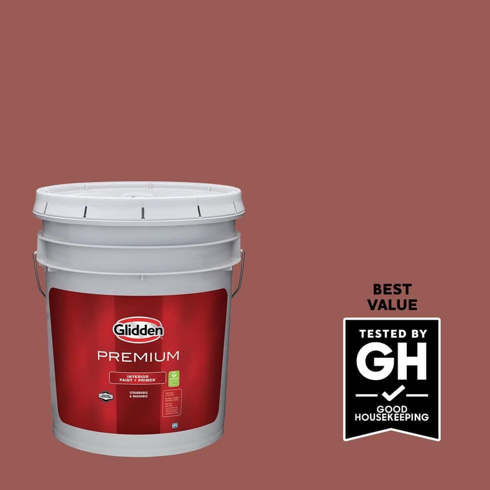 Glidden Premium 5 gal. PPG1056-6 Fire Weed Satin Interior Latex Paint