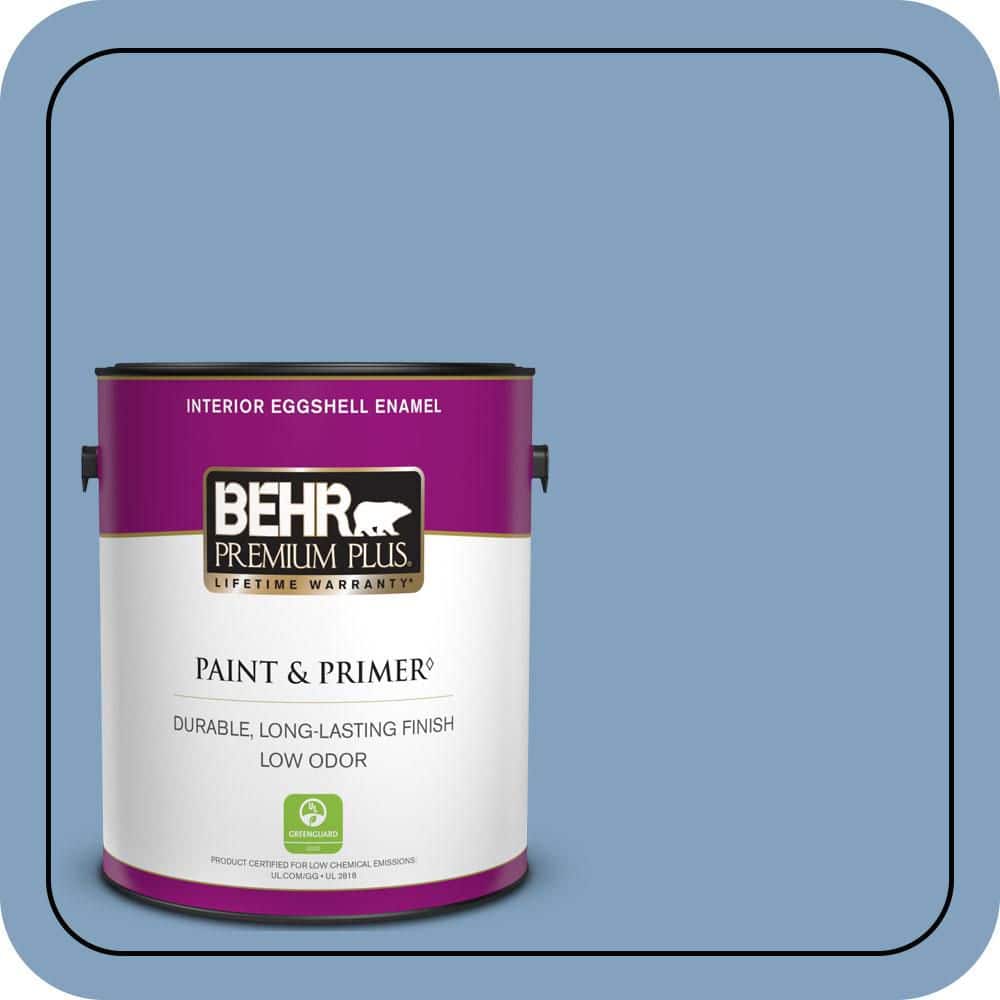 BEHR PREMIUM PLUS 1 gal. #PPU14-07 Hawaiian Sky Eggshell Enamel Low Odor Interior Paint & Primer