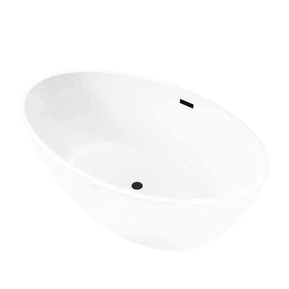 Vanity Art Amiens 40 in. Acrylic Flatbottom Freestanding Soaking Bathtub with Center Drain (4)