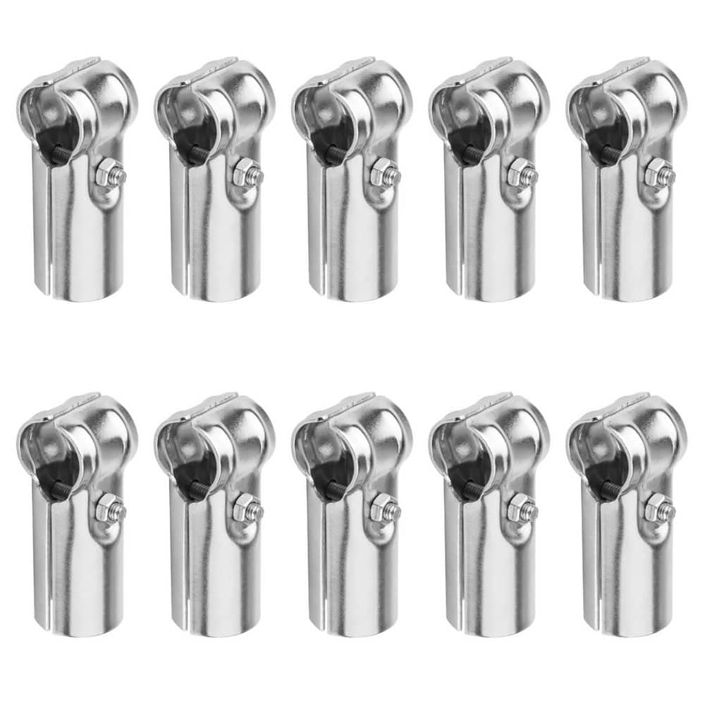 Laybus 1-3/8 in. x 1-3/8 in. O. D. Metal T Pipe Connector Chain Link Fence Clamp Stainless Steel Clamps, 10 Pcs (1)