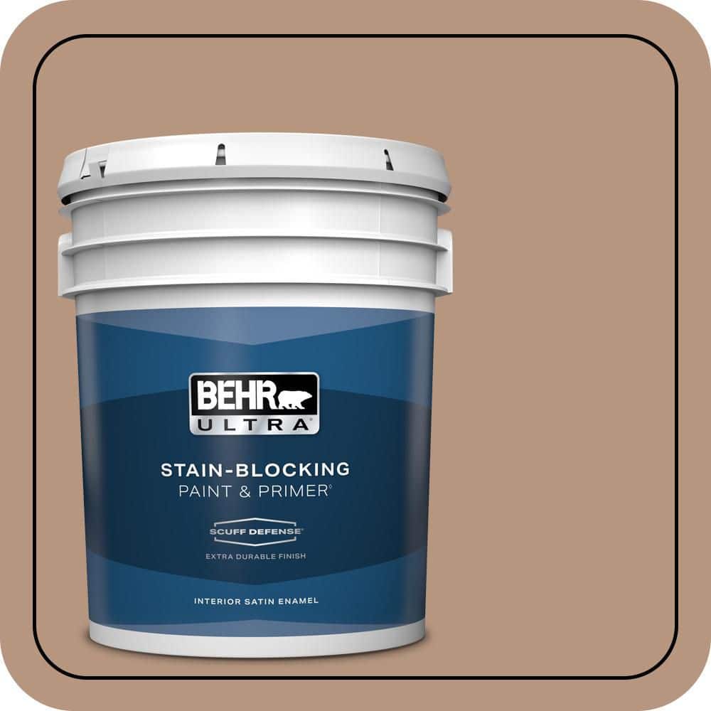 BEHR ULTRA 5 gal. #S220-4 Potters Clay Extra Durable Satin Enamel Interior Paint & Primer