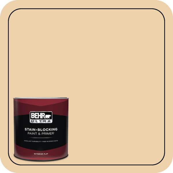 BEHR ULTRA 1 qt. #MQ3-43 Ceramic Beige Flat Exterior Paint & Primer (2)