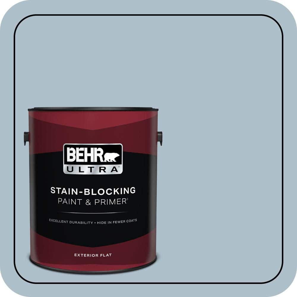 BEHR ULTRA 1 gal. #570E-3 Liberty Gray Flat Exterior Paint & Primer