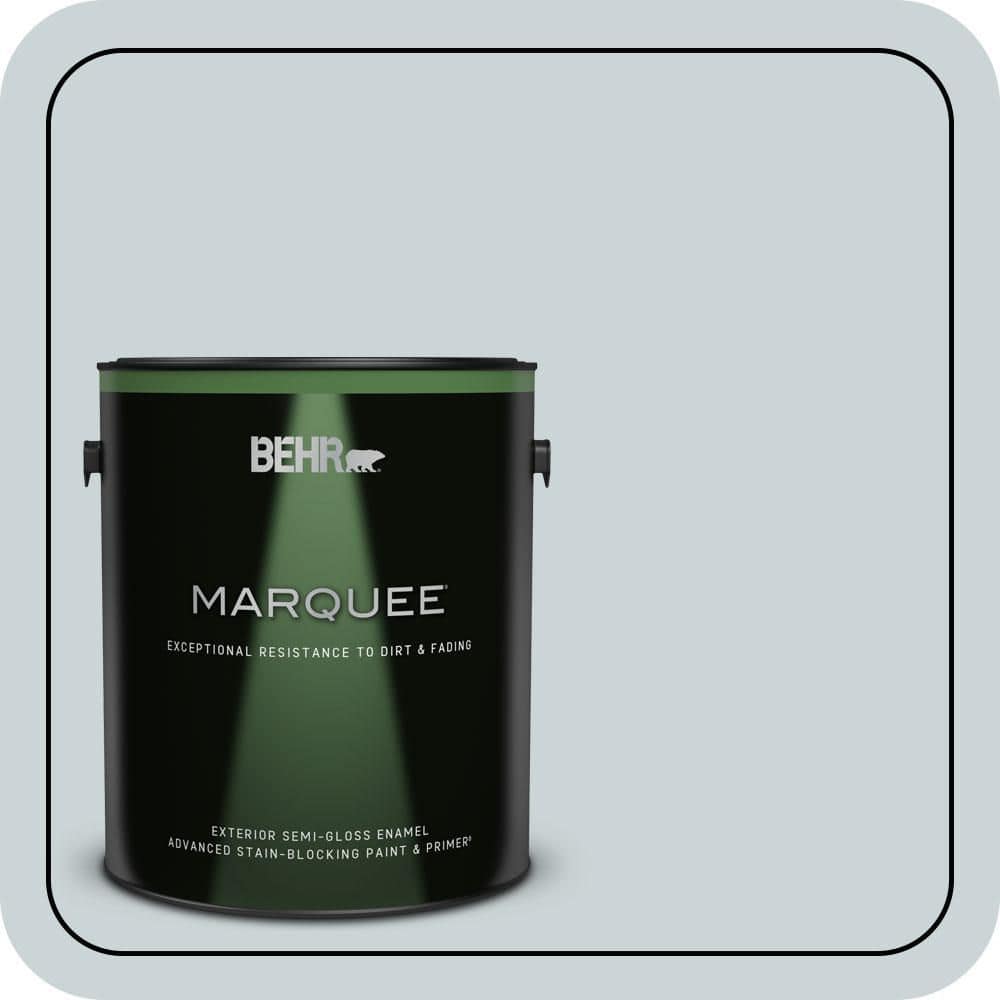 BEHR MARQUEE 1 gal. #N470-1 Ash Blue Semi-Gloss Enamel Exterior Paint & Primer