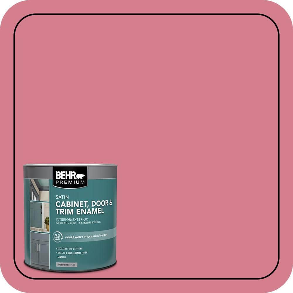 BEHR PREMIUM 1 qt. #P140-4 I Pink I Can Satin Enamel Interior/Exterior Cabinet, Door & Trim Paint (1)