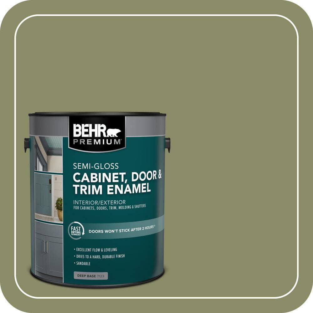 BEHR PREMIUM 1 gal. #S360-5 Yogi Semi-Gloss Enamel Interior/Exterior Cabinet, Door & Trim Paint