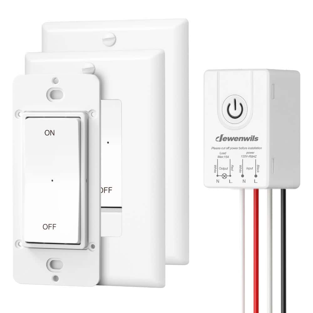 DEWENWILS 15A Wireless Remote Control Light Switch and Receiver Kit for Ceiling Lights, Fans, Lamps, 100 ft. RF Range (1)