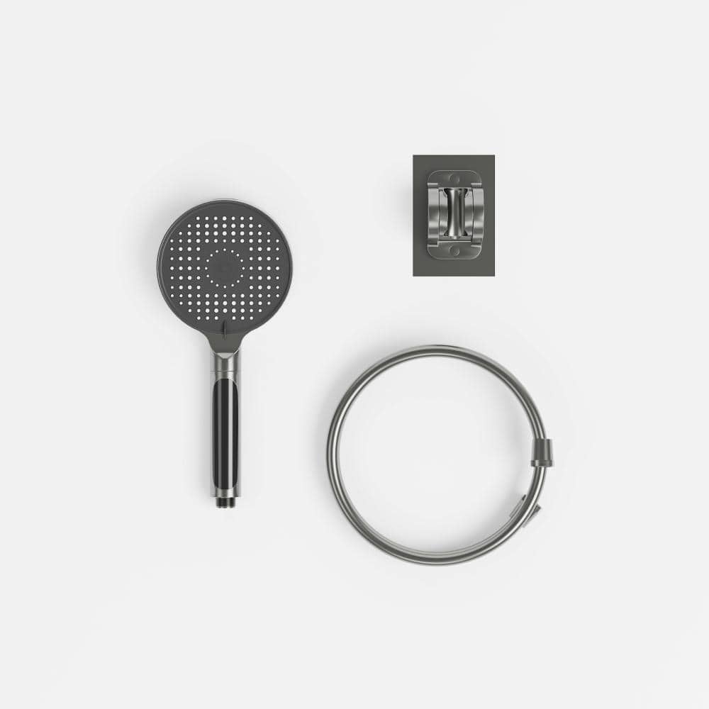 WIAWG Single Handle 5-Spray Shower Faucet Handheld Shower Combo Kit with 2.5 GPM Shower with Adjustable Heads in Black, Valve