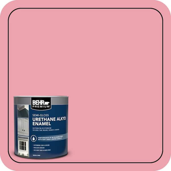 BEHR PREMIUM 1 qt. #P150-3 Pinque Semi-Gloss Enamel Urethane Alkyd Interior/Exterior Paint (2)