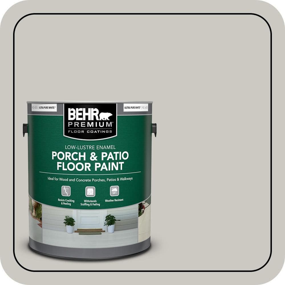BEHR PREMIUM 1 gal. #MS-79 Silver Gray Pebble Low-Lustre Enamel Interior/Exterior Porch and Patio Floor Paint (1)