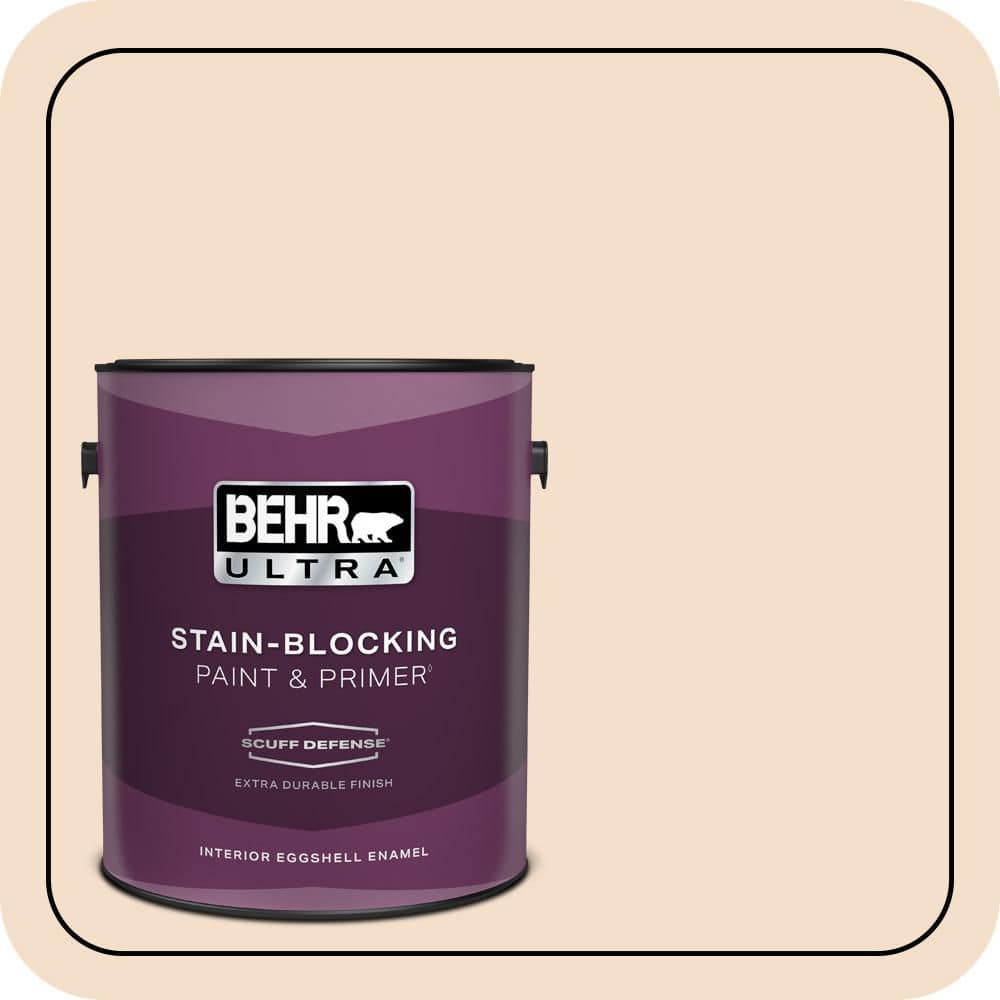 BEHR ULTRA 1 gal. #S250-1 Macaroon Cream Extra Durable Eggshell Enamel Interior Paint & Primer