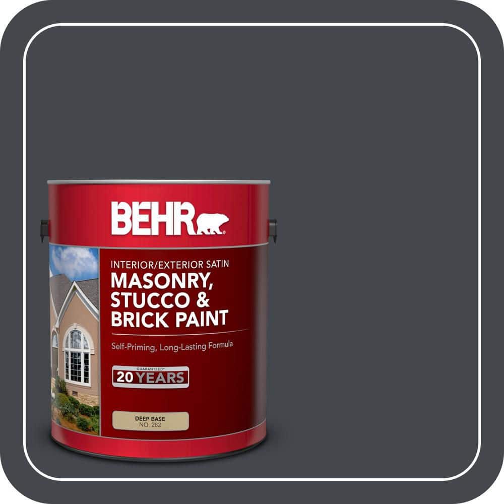 BEHR 1 gal. #PPU24-23 Little Black Dress Satin Interior/Exterior Masonry, Stucco and Brick Paint