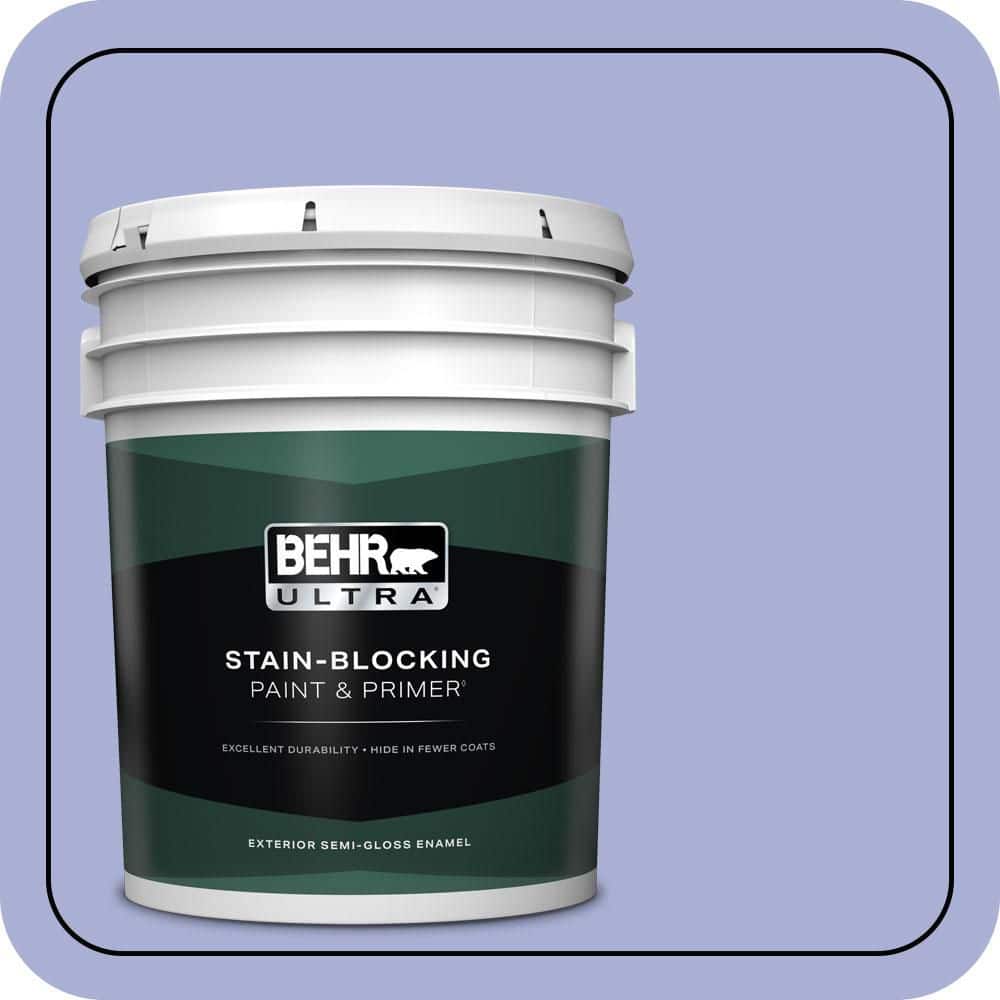 BEHR ULTRA 5 gal. #MQ4-30 Lavender Wash Semi-Gloss Enamel Exterior Paint & Primer