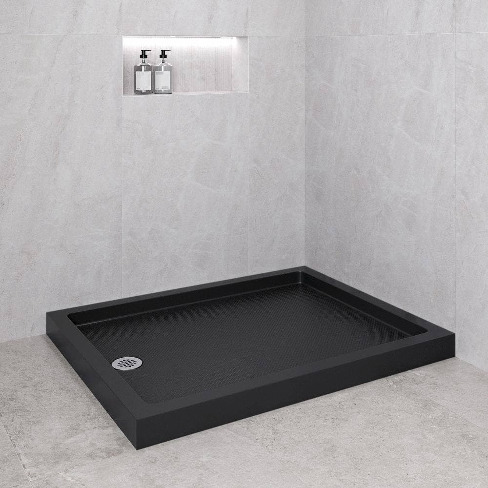 Streamline 48 in. L 36 in. W Corner Acrylic Shower Pan Base with Hand Drain, Drain Included (2)