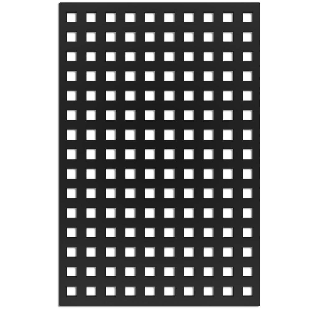 Acurio Latticeworks Square 4 ft. x 32 in. Black Vinyl Decorative Screen Panel