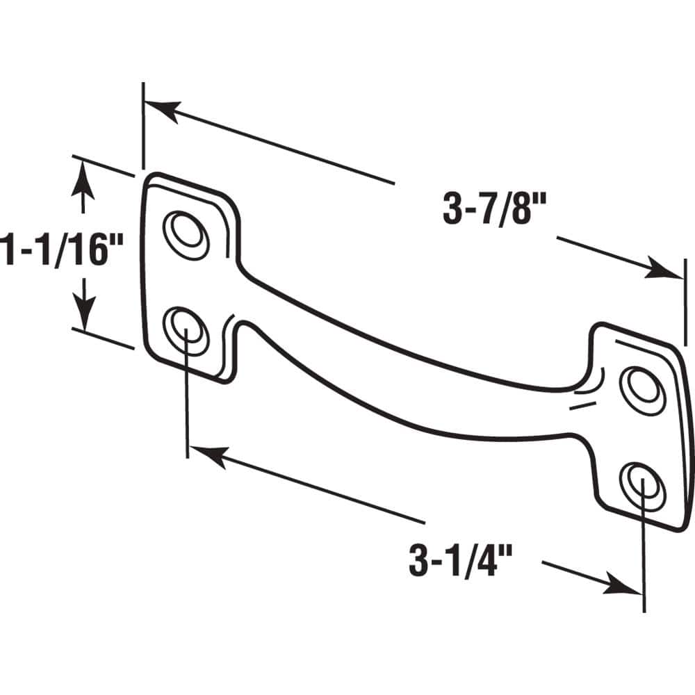 Prime-Line 4 in. Satin Nickel Sash Lift Stamped Steel, Window Handle (Single Pack) (2)