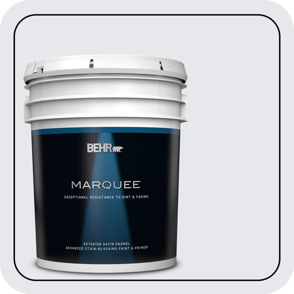 BEHR MARQUEE 5 gal. #PR-W10 Swirling Water Satin Enamel Exterior Paint & Primer