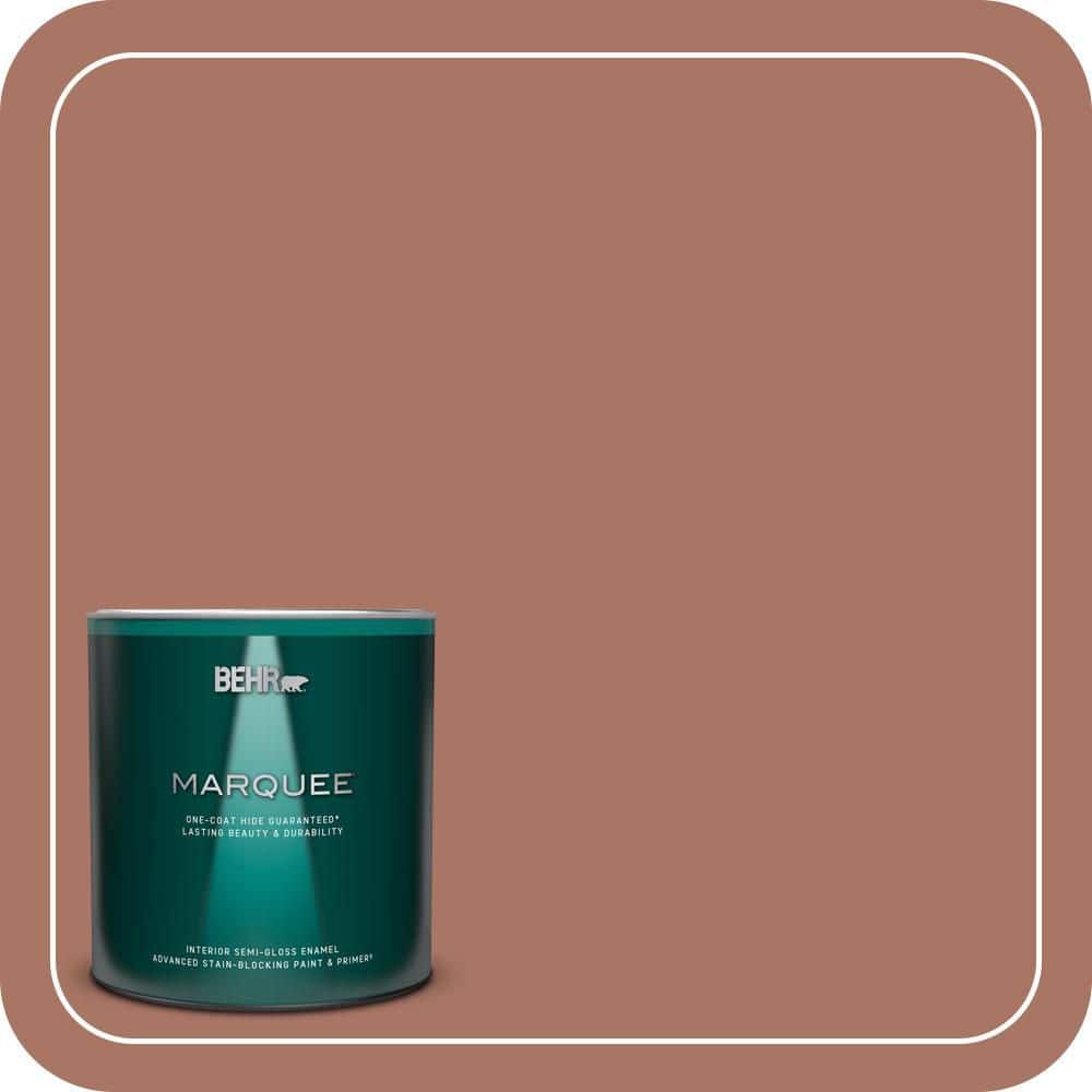 BEHR MARQUEE 1 qt. #MQ1-60 Sienna One-Coat Hide Semi-Gloss Enamel Interior Paint & Primer