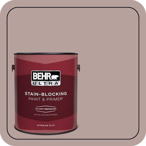 BEHR ULTRA 1 gal. #N130-4 Plum Taupe Extra Durable Flat Interior Paint & Primer (2)