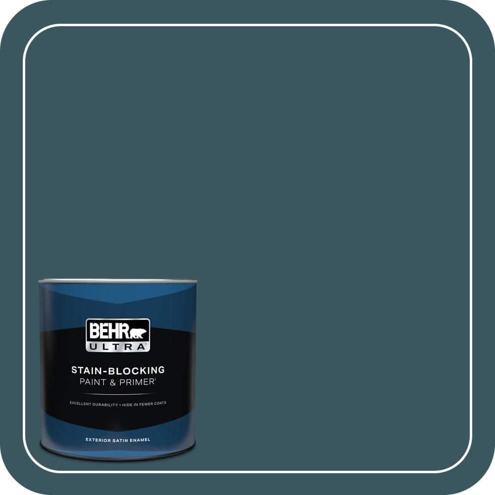 BEHR ULTRA 1 qt. #520F-7 Kingfisher Satin Enamel Exterior Paint & Primer