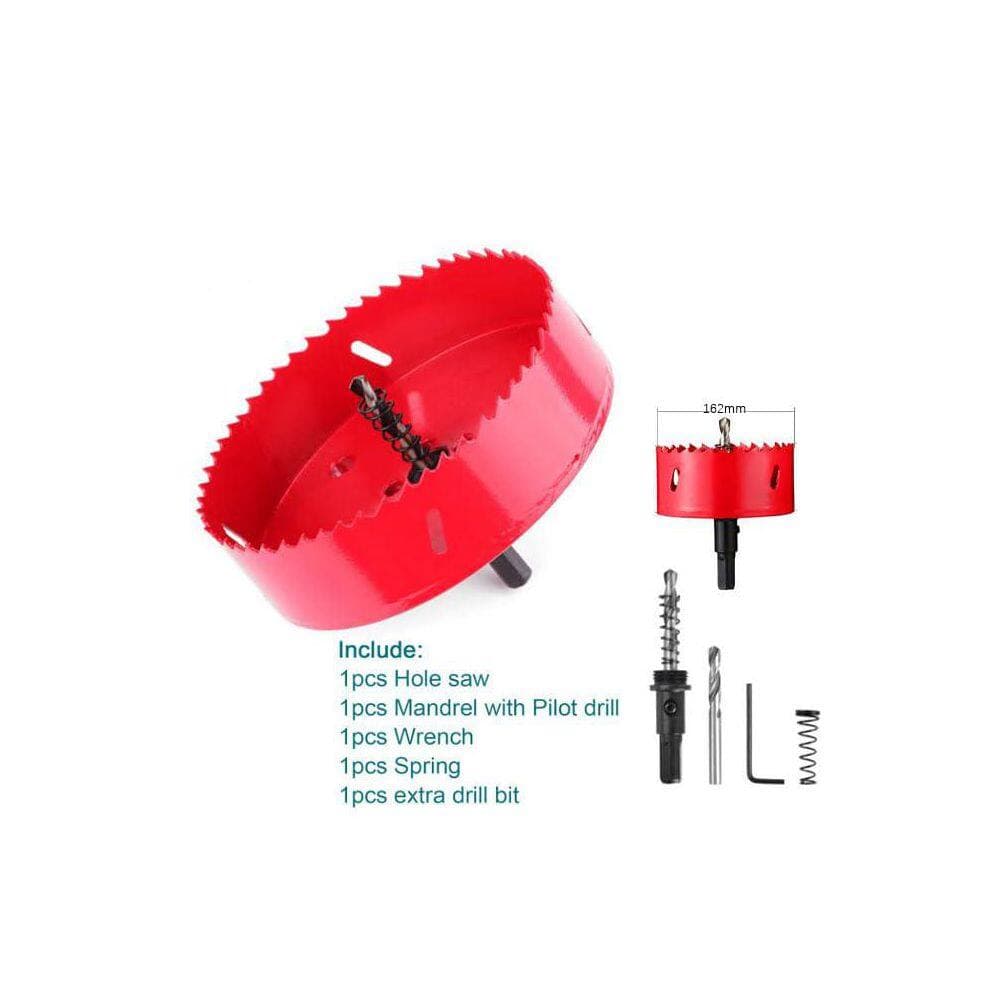 Unbranded 6-3/8 in. HSS Bi-Metal Hole Cutter with Pilot Drill Bit for Wood Plastic Drywall Metal Sheet (2)