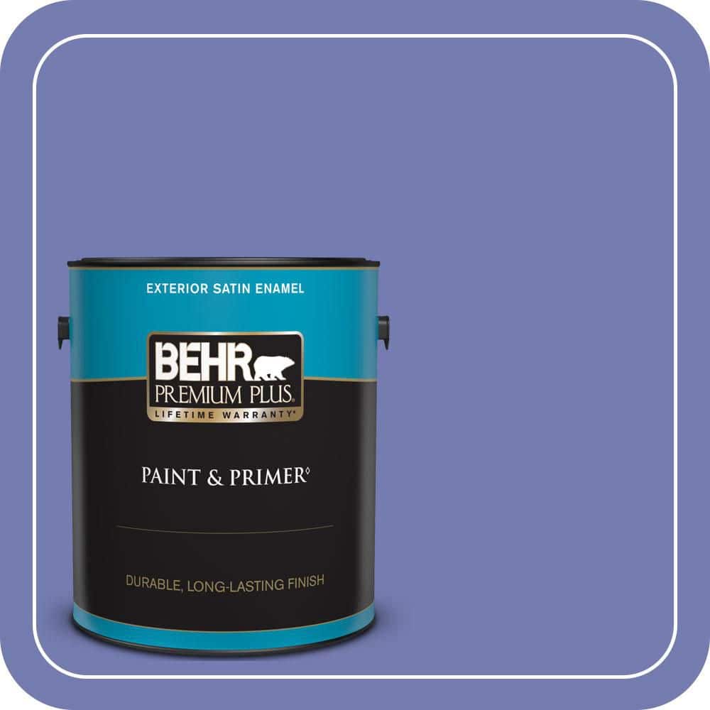 BEHR PREMIUM PLUS 1 gal. #620B-6 Magic Moment Satin Enamel Exterior Paint & Primer