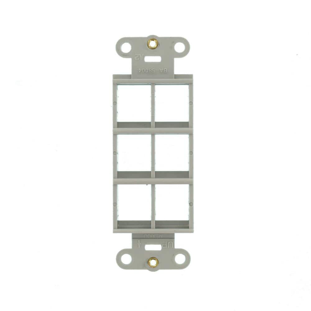 Leviton 1-Gang Decora QuickPort 6-Port Insert in Gray 41646-GY (2)
