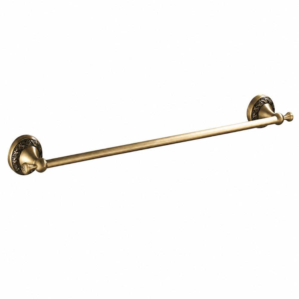 Unbranded Adjustable 16.73 to 29.13 in. Wall Mount Antique Brass Expandable Retractable Towel Bar in Antique Brass (1)