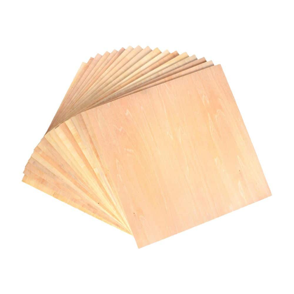 Afoxsos 1/8 in.x12 in.x12in. Basswood Project Panel, 30-Pack, Unfinished Wood Sheet for DIY Craft, Laser Cutting, & Wood Burning