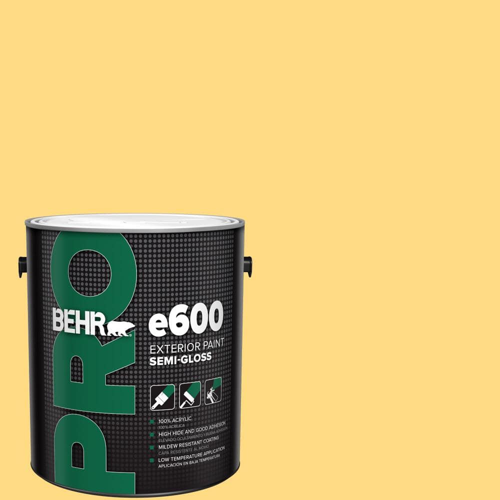 BEHR PRO 1 gal. #P290-4 Spirited Yellow Semi-Gloss Exterior Paint