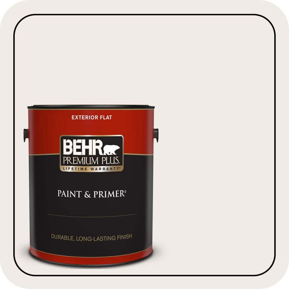 BEHR PREMIUM PLUS 1 gal. #700C-1 Pearl Drops Flat Exterior Paint & Primer