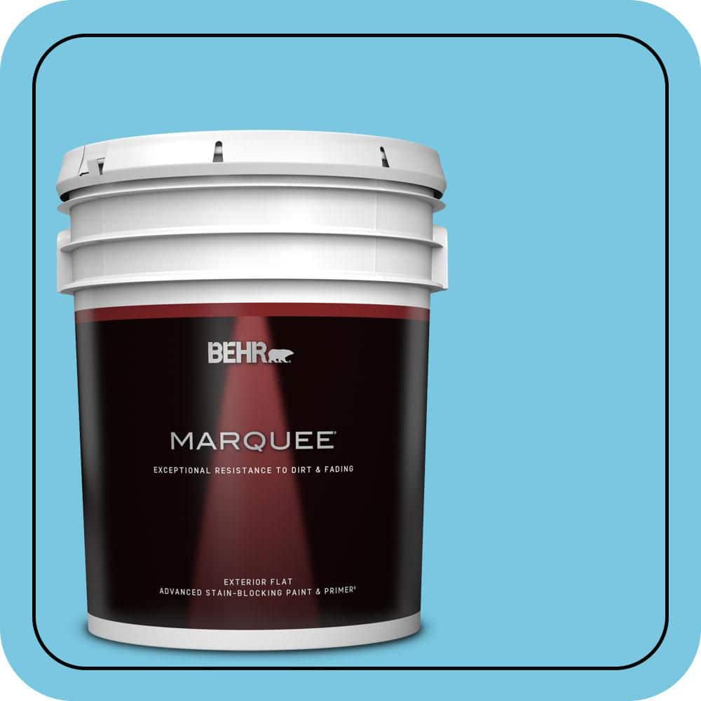 BEHR MARQUEE 5 gal. #530B-4 Bliss Blue Flat Exterior Paint & Primer