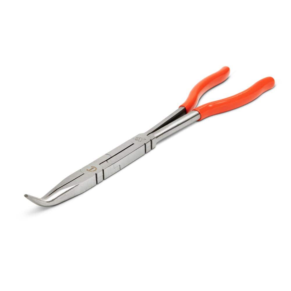 Crescent 13 in. X2 Double Compound Long Reach Bent Nose Pliers with Dipped Handles