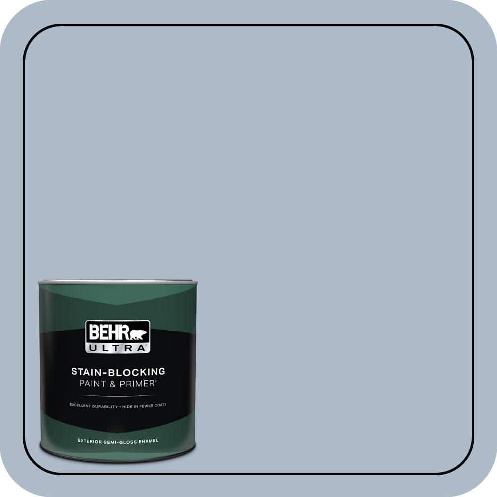 BEHR ULTRA 1 qt. #PPU15-16 Simply Blue Semi-Gloss Enamel Exterior Paint & Primer (1)