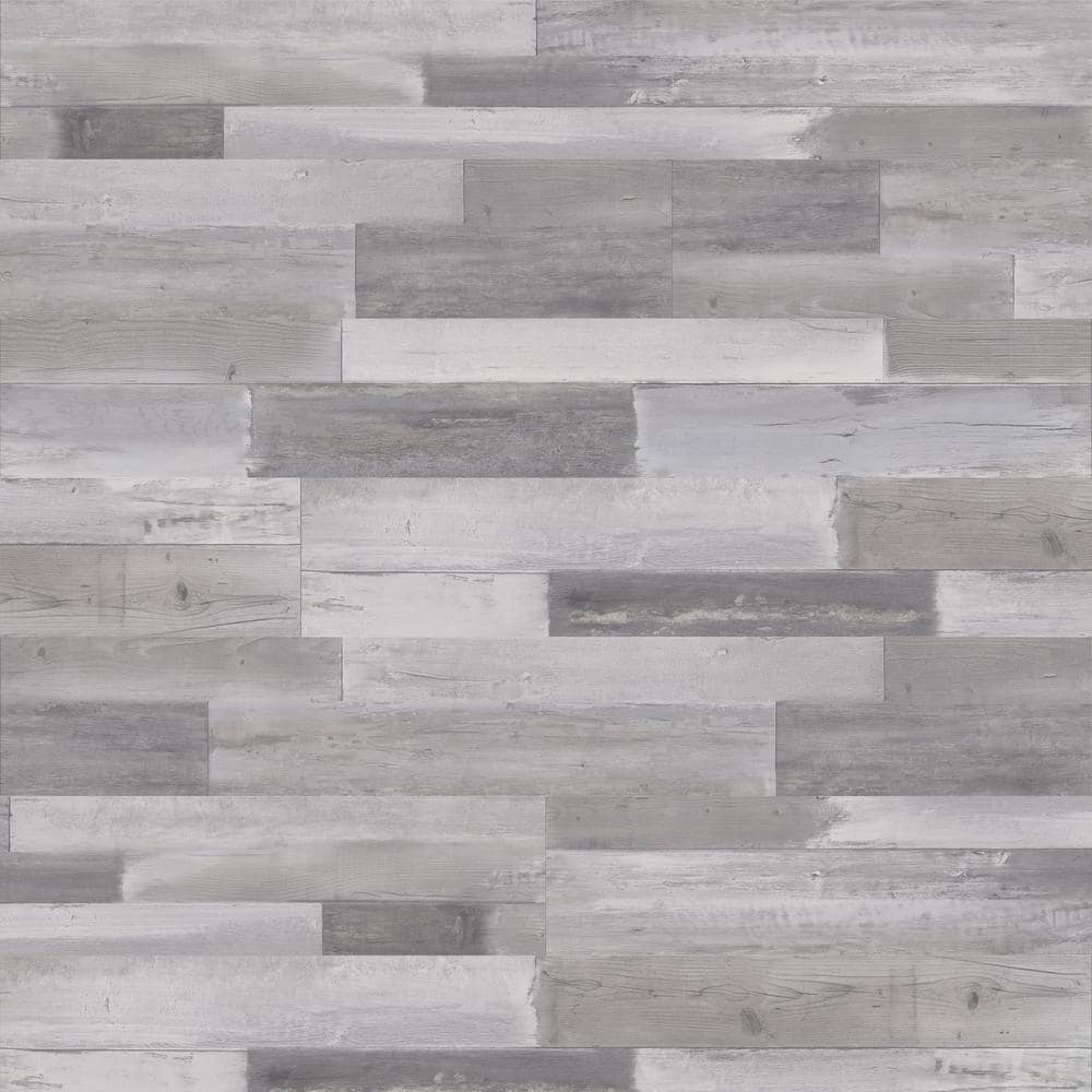 TrafficMaster Skyland 6 MIL x 6 in. W x 36 in. Whitewashed Gray Click Lock Waterproof Luxury Vinyl Plank Flooring (23.95 sq. ft./Case)