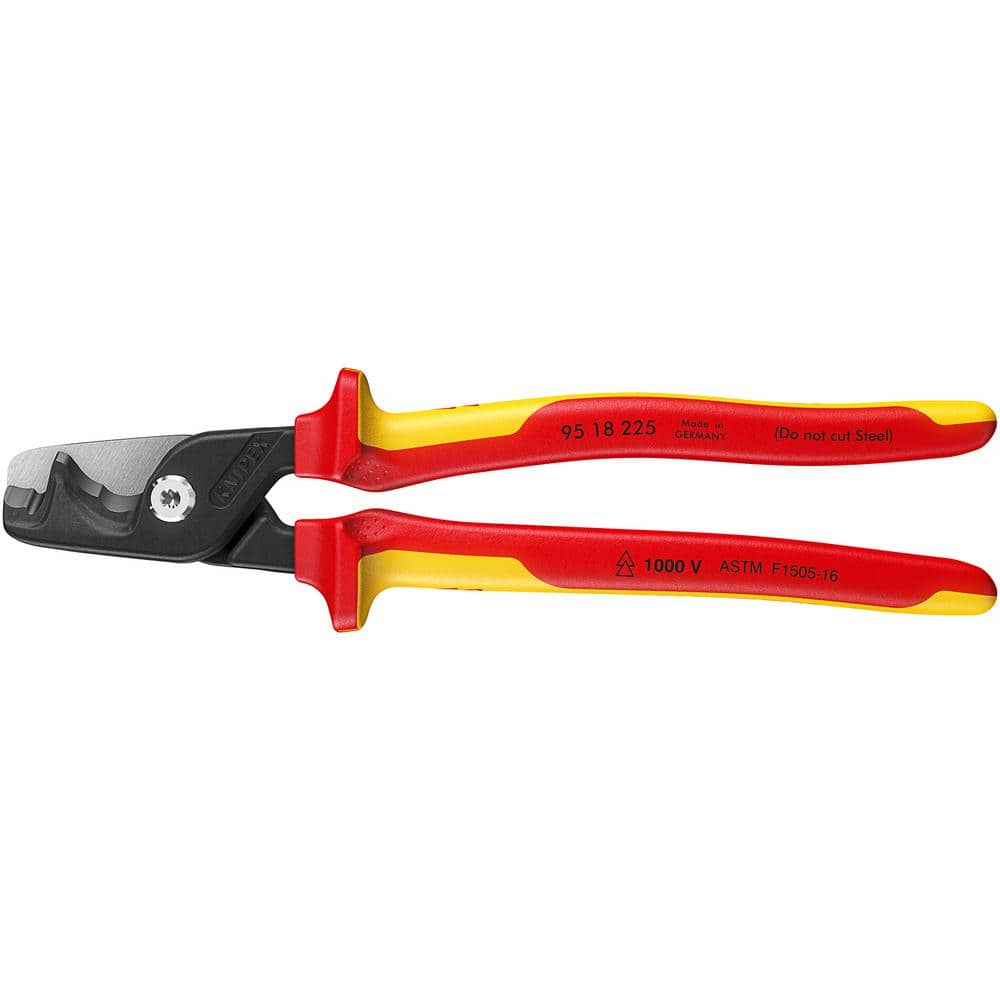 KNIPEX 9 in. StepCut XL Cable Shears Cutting Pliers, 1000-Volt Insulated (1)