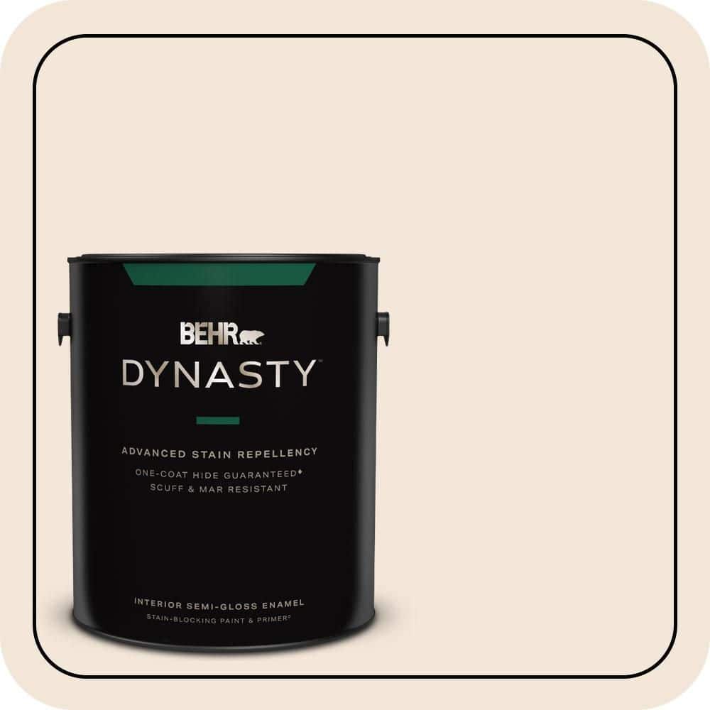 BEHR DYNASTY 1 gal. #PPU3-04 Ballet White Semi-Gloss Enamel Interior Stain-Blocking Paint & Primer